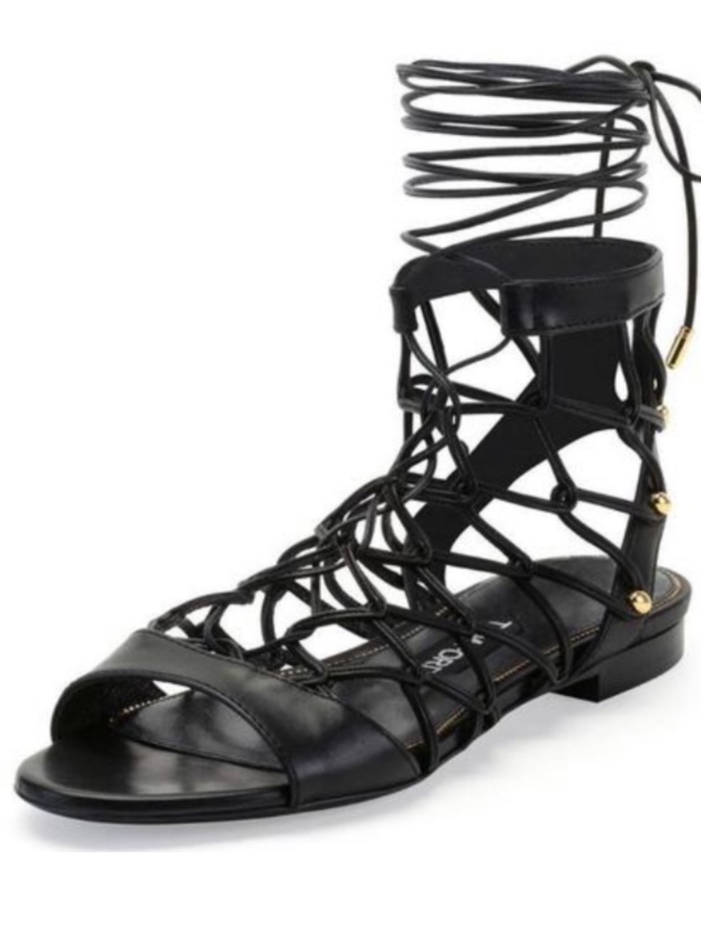 Tom Ford Leather Lace-Up Chain Link Gladiator Sandal